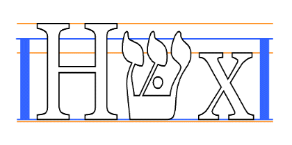 Height of Hebrew characters